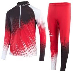 Löffler Langlauf Rennanzug WorldCup 2021 schwarz-rot (Kinder)